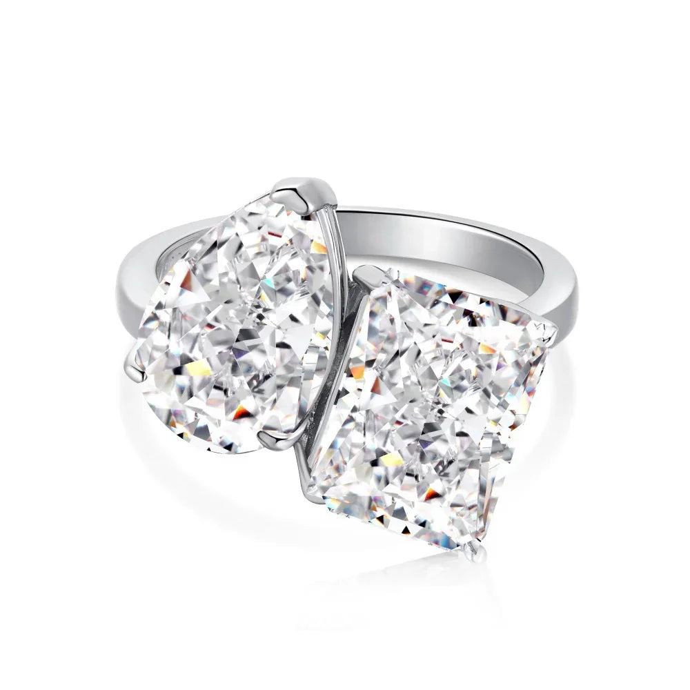 XL Toi Et Moi Crushed Ice Cocktail Ring - Camillaboutiqueshop